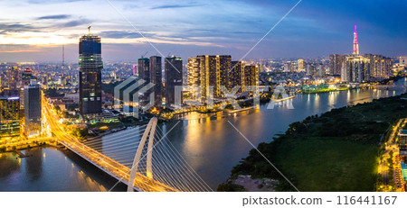 Aerial view of Ho Chi Minh city or Saigon, in Vietnam Aerial view of Ho Chi Minh city or Saigon, in Vietnam 116441167