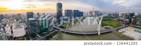 Aerial view of Ho Chi Minh city or Saigon, in Vietnam 116441205