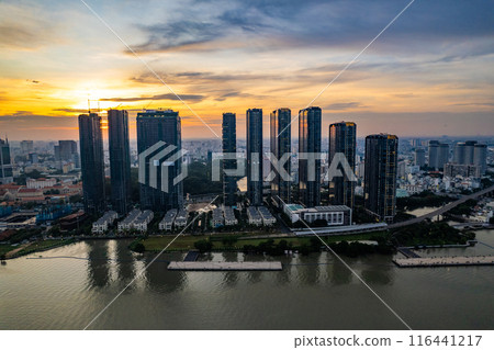 Aerial view of Ho Chi Minh city or Saigon, in Vietnam Aerial view of Ho Chi Minh city or Saigon, in Vietnam 116441217