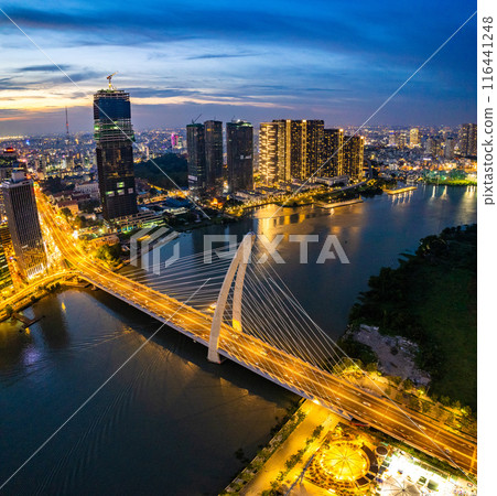Aerial view of Ho Chi Minh city or Saigon, in Vietnam 116441248