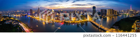 Aerial view of Ho Chi Minh city or Saigon, in Vietnam 116441255