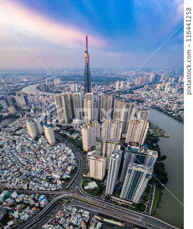 Aerial view of Ho Chi Minh city or Saigon, in Vietnam 116441258