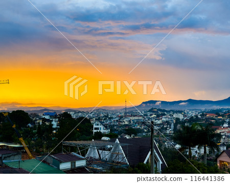Dalat city at sunset in Vietnam Dalat city at sunset in Vietnam 116441386