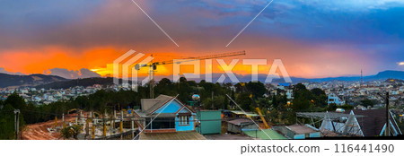 Dalat city at sunset in Vietnam 116441490