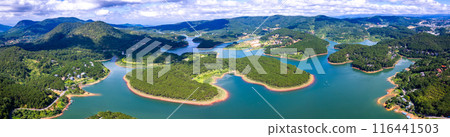 Aerial view of tuyen lam lake in Dalat, Vietnam 116441503