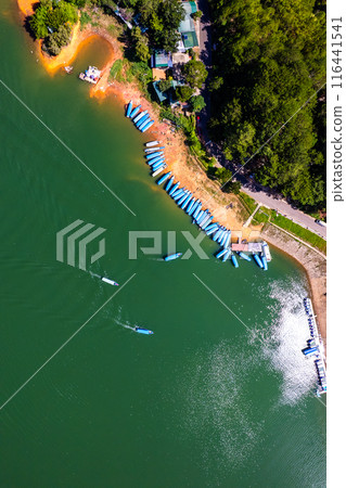 Aerial view of tuyen lam lake in Dalat, Vietnam 116441541
