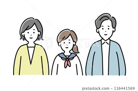 Illustration material of a family of three 116441569