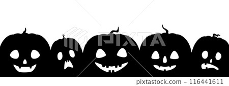 萬聖節南瓜剪影傑克-o-燈籠圖 116441611