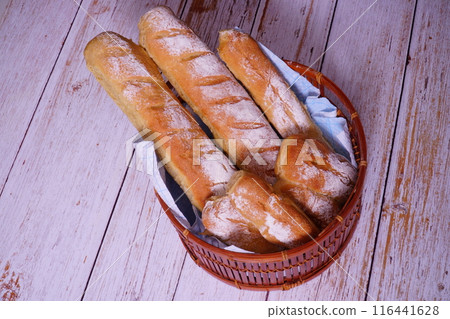 home-baked fresh baguette bread home-baked fresh baguette bread 116441628