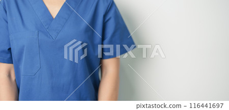 Healthcare and medical concept. doctor hand hold stethoscope in hospital. Health background, wellness and Insurance 116441697