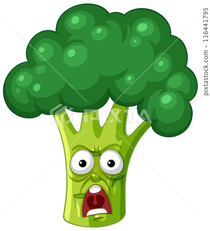 Surprised Broccoli Cartoon Character 116441795