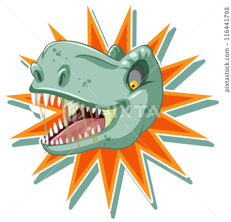 Ferocious Dinosaur Head Illustration 116441798