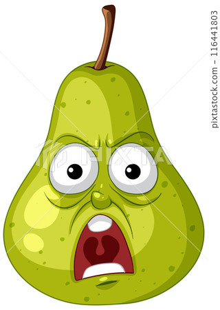 Shocked Pear Cartoon Illustration Shocked Pear Cartoon Illustration 116441803