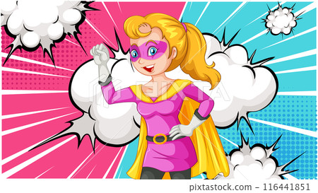 Superhero Girl in Action Pose 116441851