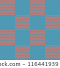 orange zigzag on blue background. 116441939