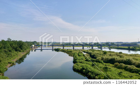 流經栃木縣宇都宮市的鬼怒川的岡本渠首 流經栃木縣宇都宮市的鬼怒川的岡本渠首 116442052