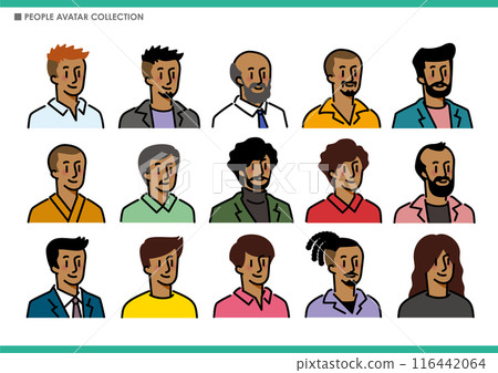 一組簡單的男性圖標 116442064