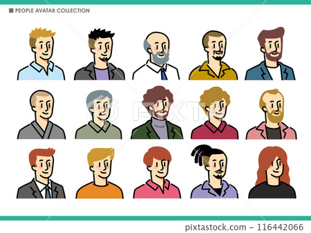 一組簡單的男性圖標 一組簡單的男性圖標 116442066