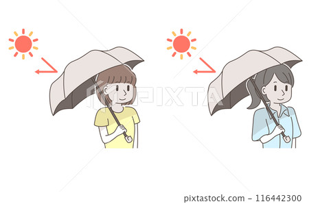 A young woman holding a parasol 116442300