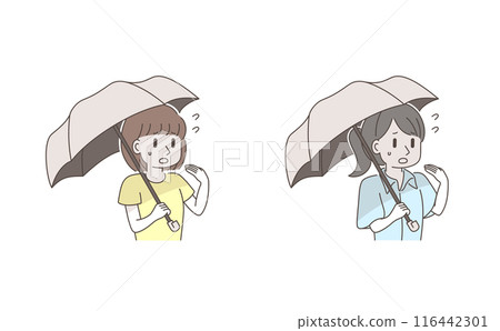 A hot-looking young woman holding a parasol 116442301