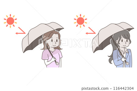 Business woman pointing a parasol Business woman pointing a parasol 116442304