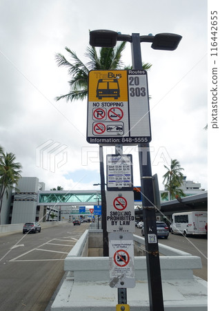 Bus stop in Hawaii, Honolulu Bus stop in Hawaii, Honolulu 116442655