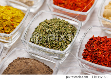 Various spices on the table Various spices on the table 116442920