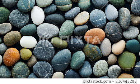 Background of green sea pebbles. Summer vacation concept , Generate AI 116443298
