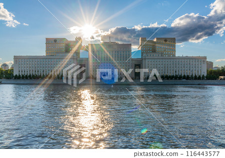 View of the Ministry of Defence of Russian Federation, and Moscow river embakmen View of the Ministry of Defence of Russian Federation, and Moscow river embakmen 116443577
