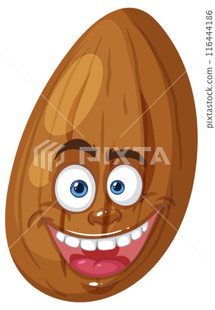 Happy Almond Character Illustration Happy Almond Character Illustration 116444186