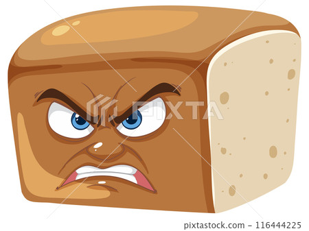 Angry Bread Cartoon Illustration Angry Bread Cartoon Illustration 116444225