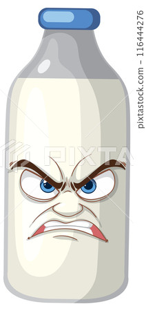 Angry Milk Bottle Illustration 116444276