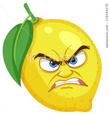 Angry Lemon Cartoon Illustration Angry Lemon Cartoon Illustration 116444278