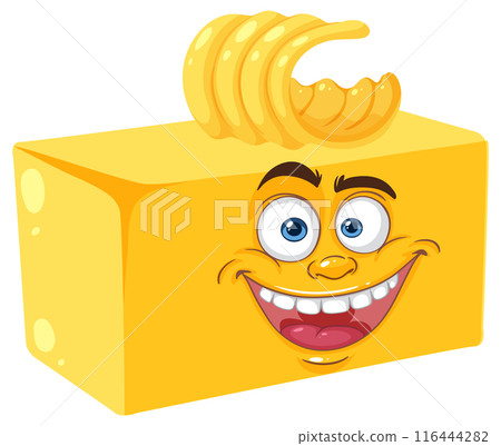 Happy Butter Block Cartoon 116444282