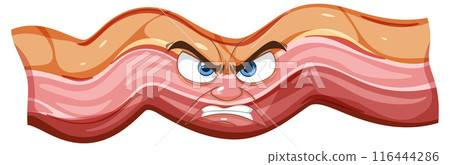 Angry Bacon Strip Illustration Angry Bacon Strip Illustration 116444286