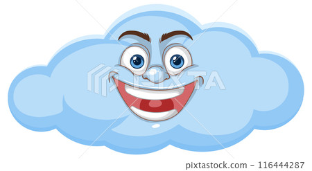 Happy Cartoon Cloud Illustration 116444287