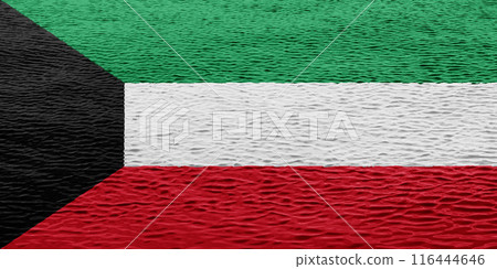 Flag of State of Kuwait on a textured background. Concept collage. Flag of State of Kuwait on a textured background. Concept collage. 116444646