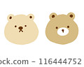 可愛的熊臉插畫 116444752