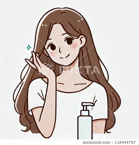 Women wearing make-up water Women wearing make-up water 116444787