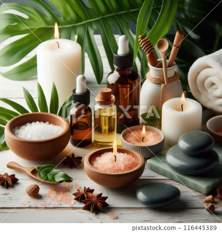 Spa Composition with Green Plants 02 116445389