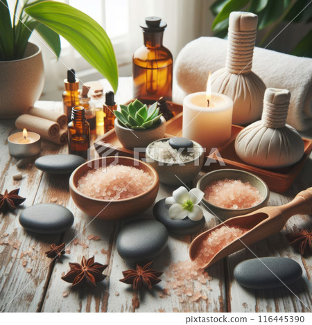 Spa Composition with Green Plants 03 116445390
