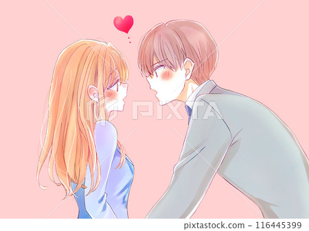 男女商人面對面的浪漫 116445399