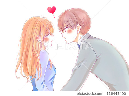 男女商人面對面的浪漫 116445400