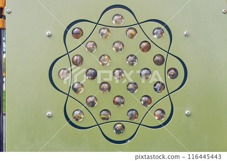 A creative background in the style of abstract squiggles for children or a fashionable design. The pattern is in the form of lines with round glass inserts. With the ability to copy.High quality photo A creative background in the style of abstract squiggles for children or a fashionable design. The pattern is in the form of lines with round glass inserts. With the ability to copy.High quality photo 116445443