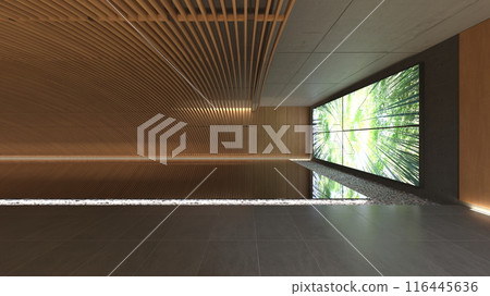 A corridor with delicately designed wooden lattices A corridor with delicately designed wooden lattices 116445636