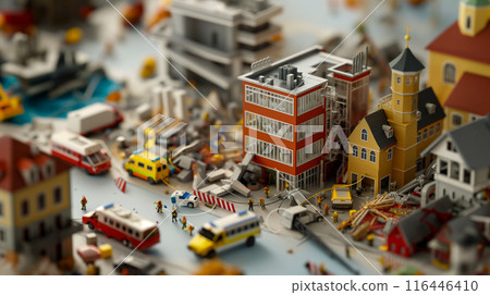 Lego model of disaster simulation 116446410