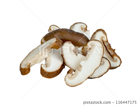 Shiitake Mushrooms sliced isolated Shiitake Mushrooms sliced isolated 116447175