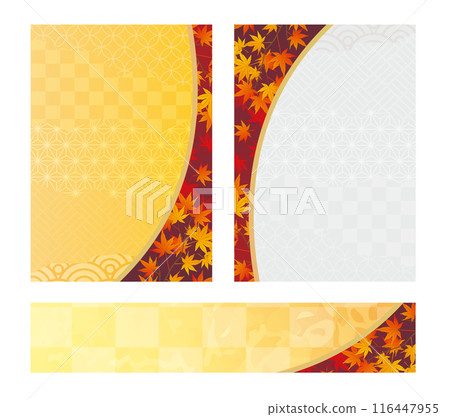 Autumn leaves Japanese style background 116447955