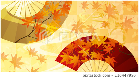 Autumn leaves Japanese style background Autumn leaves Japanese style background 116447956