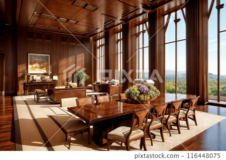 Dining room in a luxury building 116448075